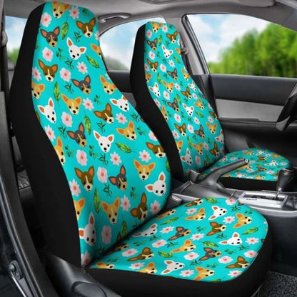 Chihuahua Dog And Flower Car Seat Cover 091114 - YourCarButBetter