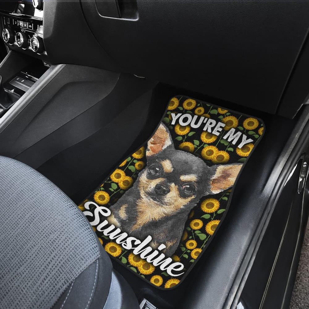 Chihuahua Dog You’re My Sunshine Sunflower Car Floor Mats 212002 - YourCarButBetter