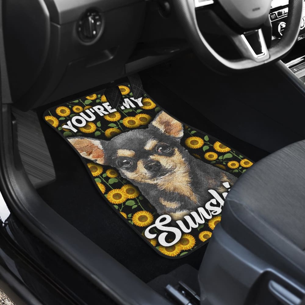 Chihuahua Dog You’re My Sunshine Sunflower Car Floor Mats 212002 - YourCarButBetter