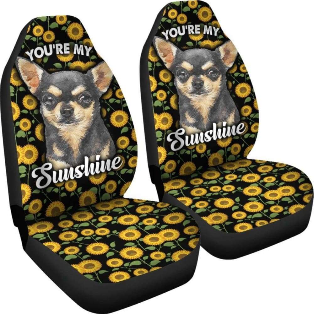 Chihuahua Dog You’re My Sunshine Sunflower Car Seat Covers 212002 - YourCarButBetter