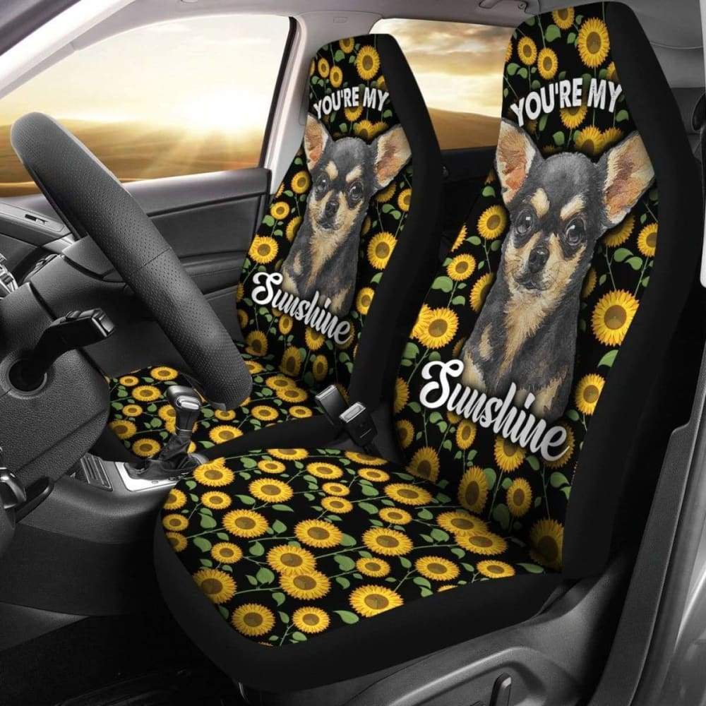 Chihuahua Dog You’re My Sunshine Sunflower Car Seat Covers 212002 - YourCarButBetter