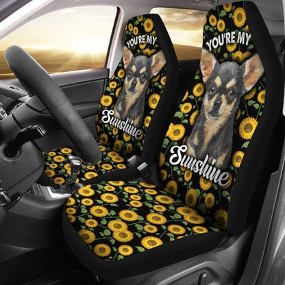 Chihuahua Dog You’re My Sunshine Sunflower Car Seat Covers 212002 - YourCarButBetter