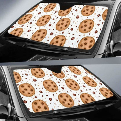 Chocolate Chip Cookie Pattern Car Auto Sun Shades 103406 - YourCarButBetter