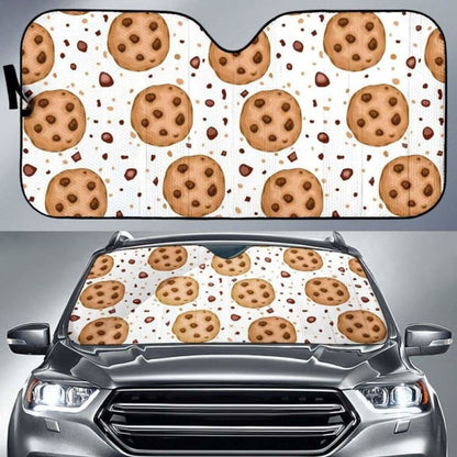 Chocolate Chip Cookie Pattern Car Auto Sun Shades 103406 - YourCarButBetter