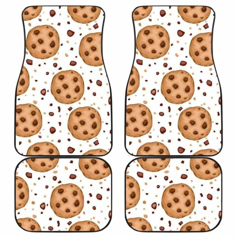 Chocolate Chip Cookie Pattern Front And Back Car Mats 103406 - YourCarButBetter