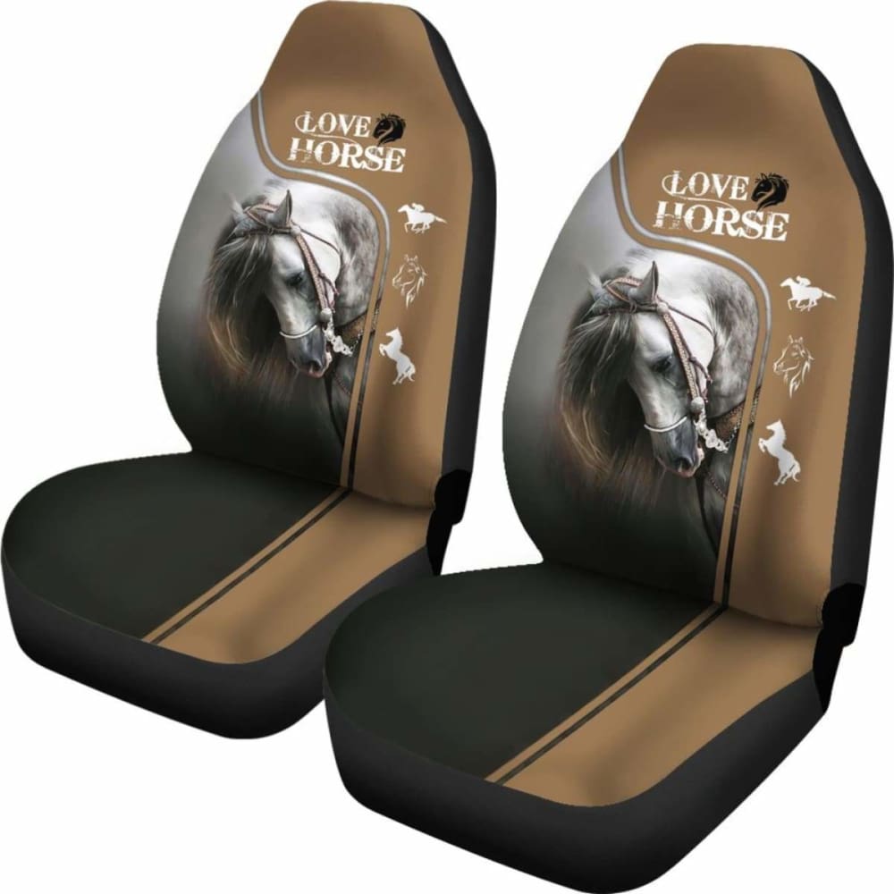 Chocolate Horse Love Car Seat Covers 170804