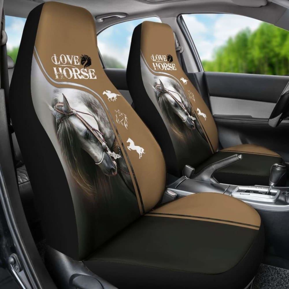 Chocolate Horse Love Car Seat Covers 170804