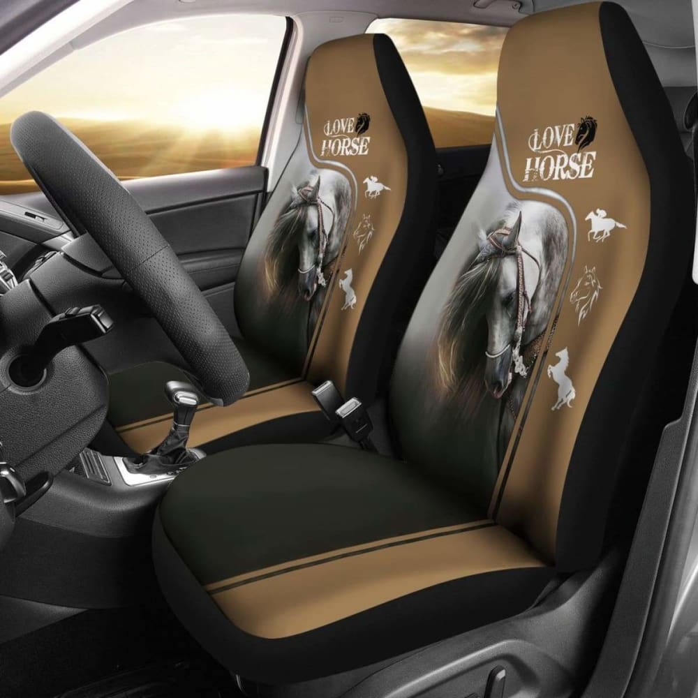 Chocolate Horse Love Car Seat Covers 170804