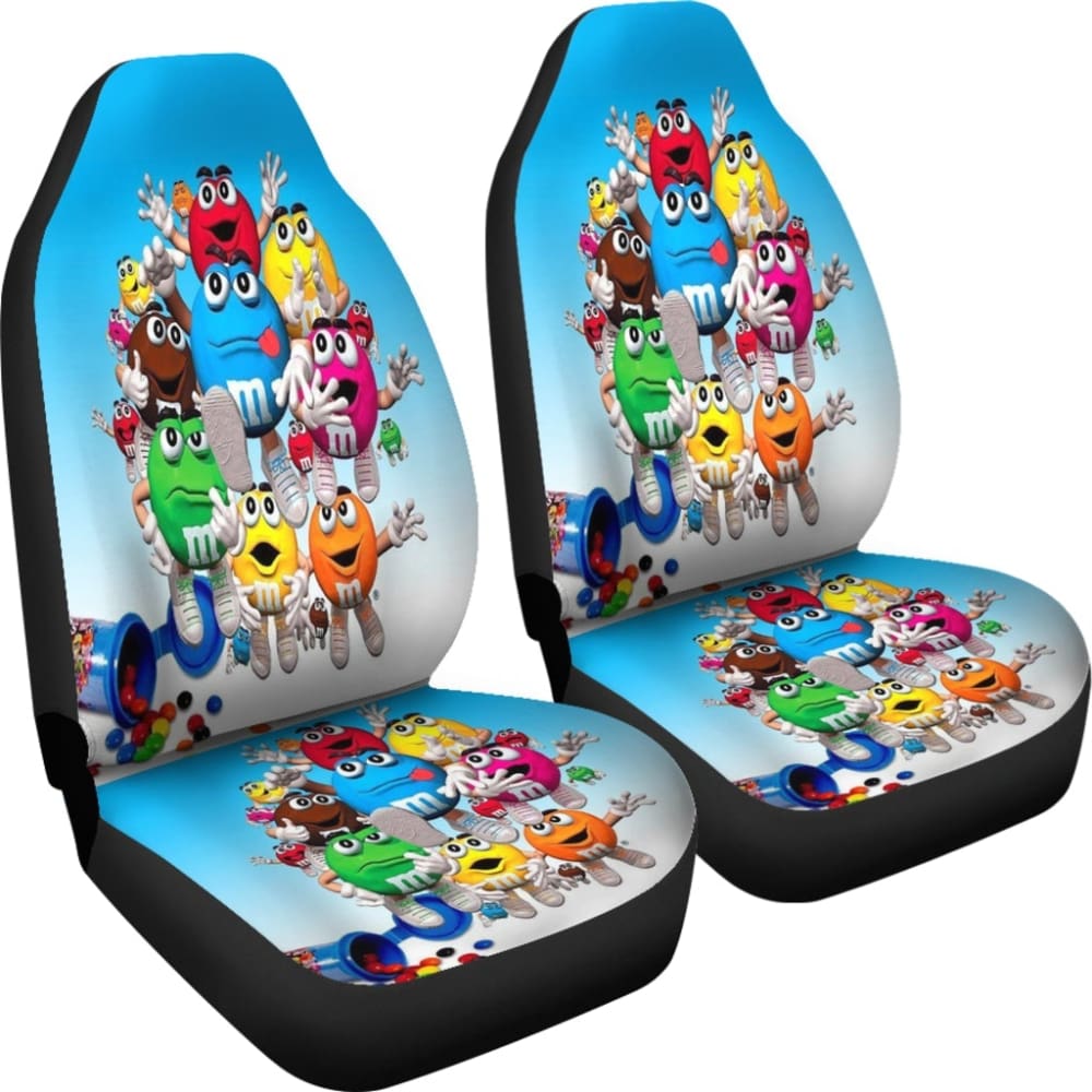 Chocolate M&M Funny Team Car Seat Covers Car Accessories Decoration 094201 - YourCarButBetter