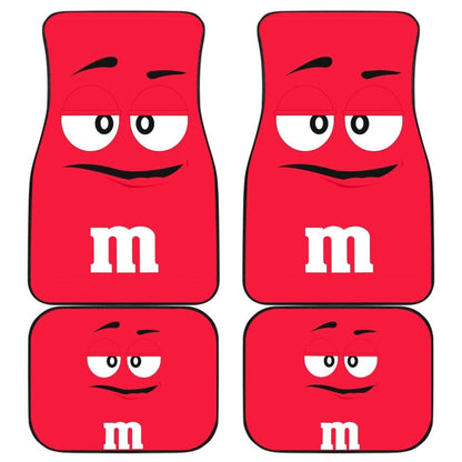 Chocolate M&M Red Car Mats 094201 - YourCarButBetter