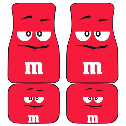 Chocolate M&M Red Car Mats 094201 - YourCarButBetter