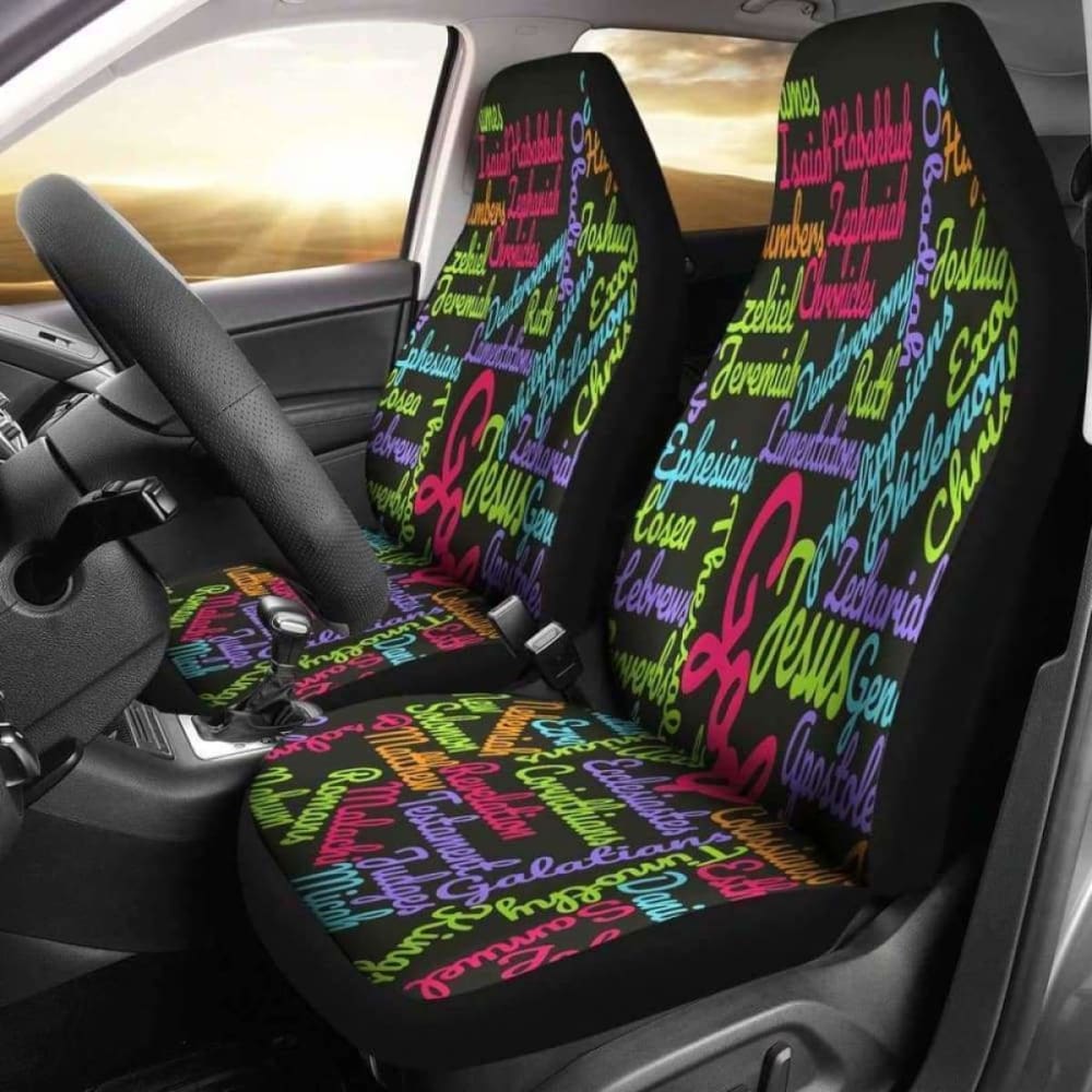 Christianity Holy Bible Books Pink Mixed Colors Car Seat Cover 142711 - YourCarButBetter