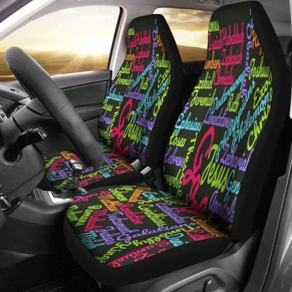 Christianity Holy Bible Books Pink Mixed Colors Car Seat Cover 142711 - YourCarButBetter