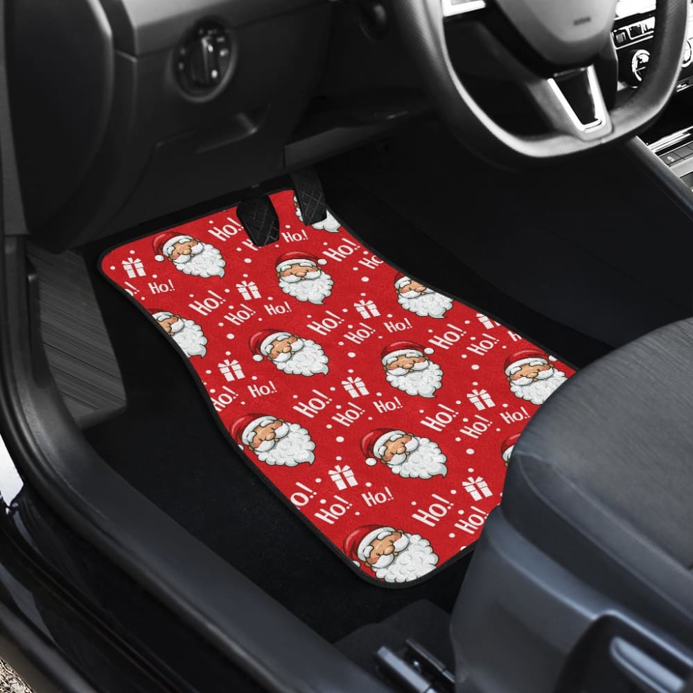Christmas Car Floor Mats Santa Claus Ho Ho Ho Red Theme 211603 - YourCarButBetter