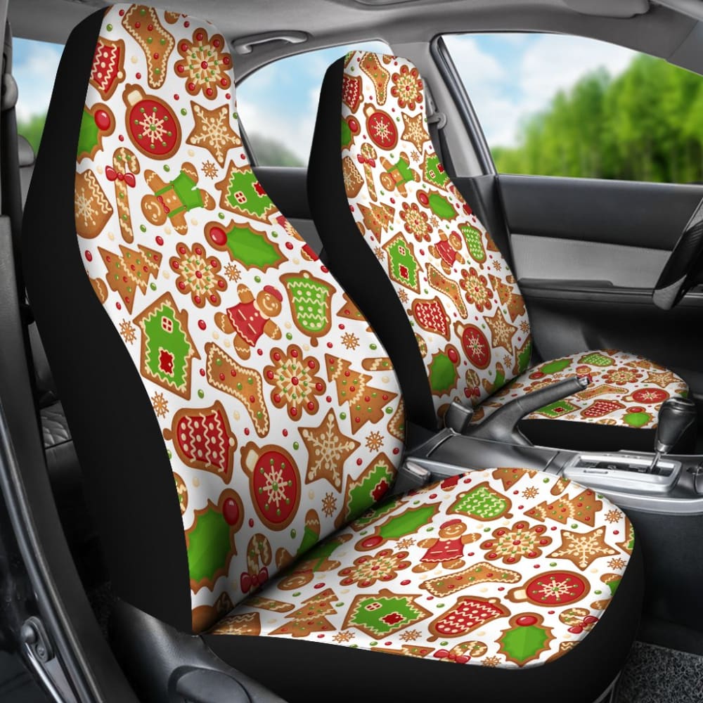 Christmas Cookies Collection Gingerbread and Figures Xmas Tree Candy Car Seat Covers 211201 - YourCarButBetter