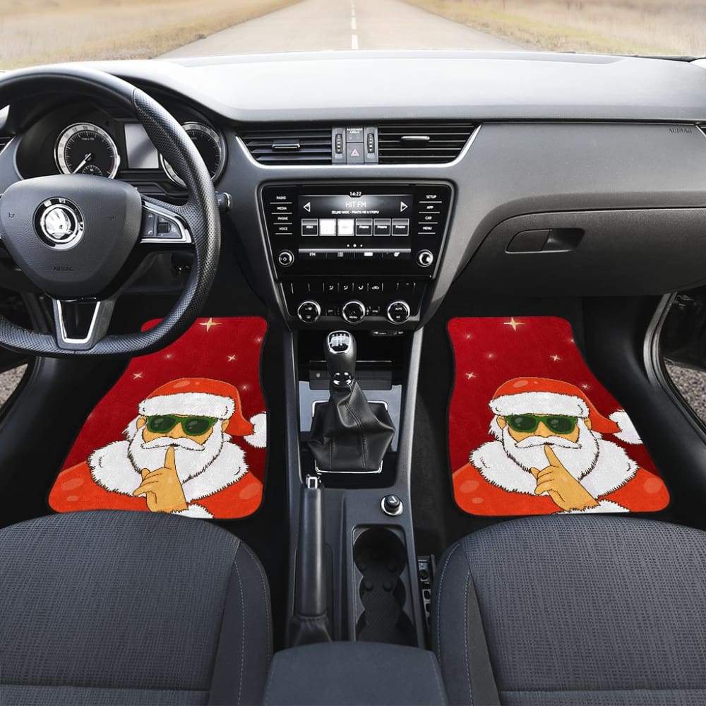 Christmas Decorative Car Floor Mats Santa Claus Be Quiet Sign Design 211603 - YourCarButBetter