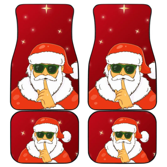 Christmas Decorative Car Floor Mats Santa Claus Be Quiet Sign Design 211603 - YourCarButBetter