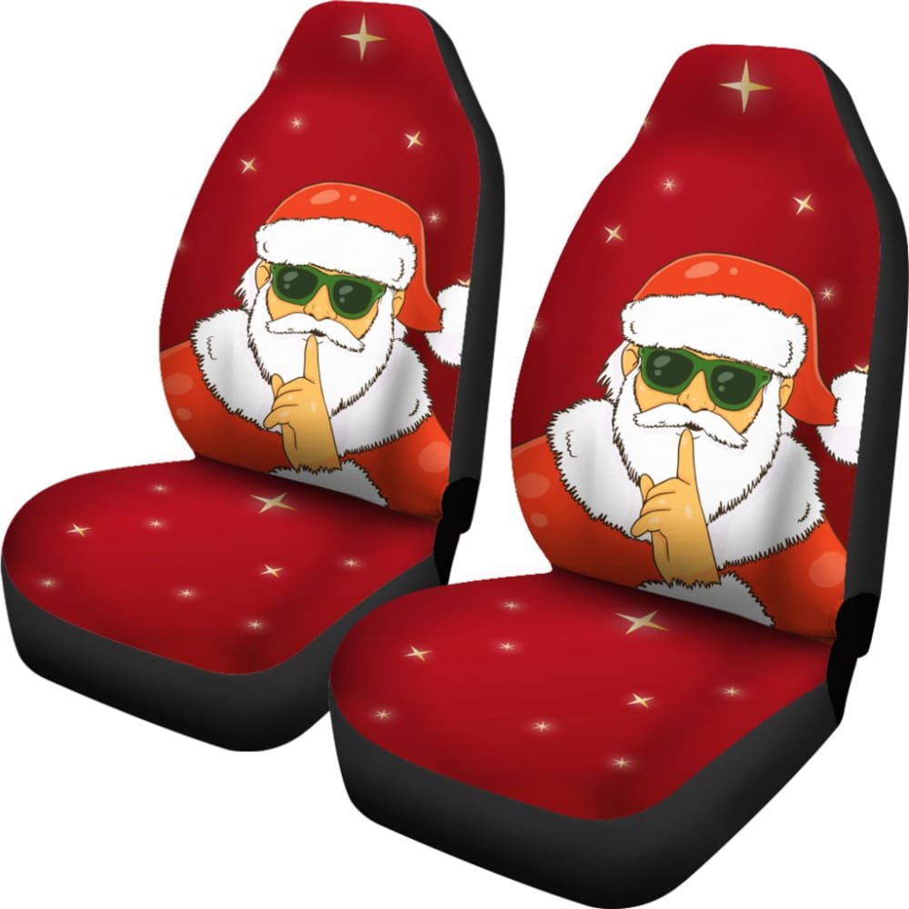 Christmas Decorative Car Seat Covers Santa Claus Be Quiet Sign Design 211603 - YourCarButBetter