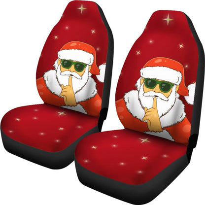 Christmas Decorative Car Seat Covers Santa Claus Be Quiet Sign Design 211603 - YourCarButBetter