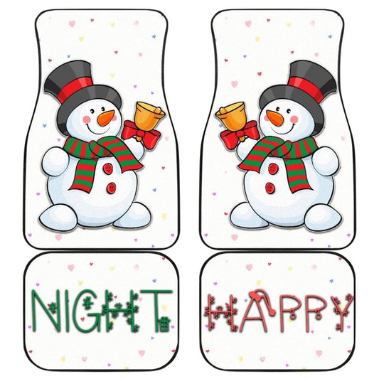 Christmas Happy Night Snowman Ring The Xmas Bell Car Floor Mats 103406 - YourCarButBetter