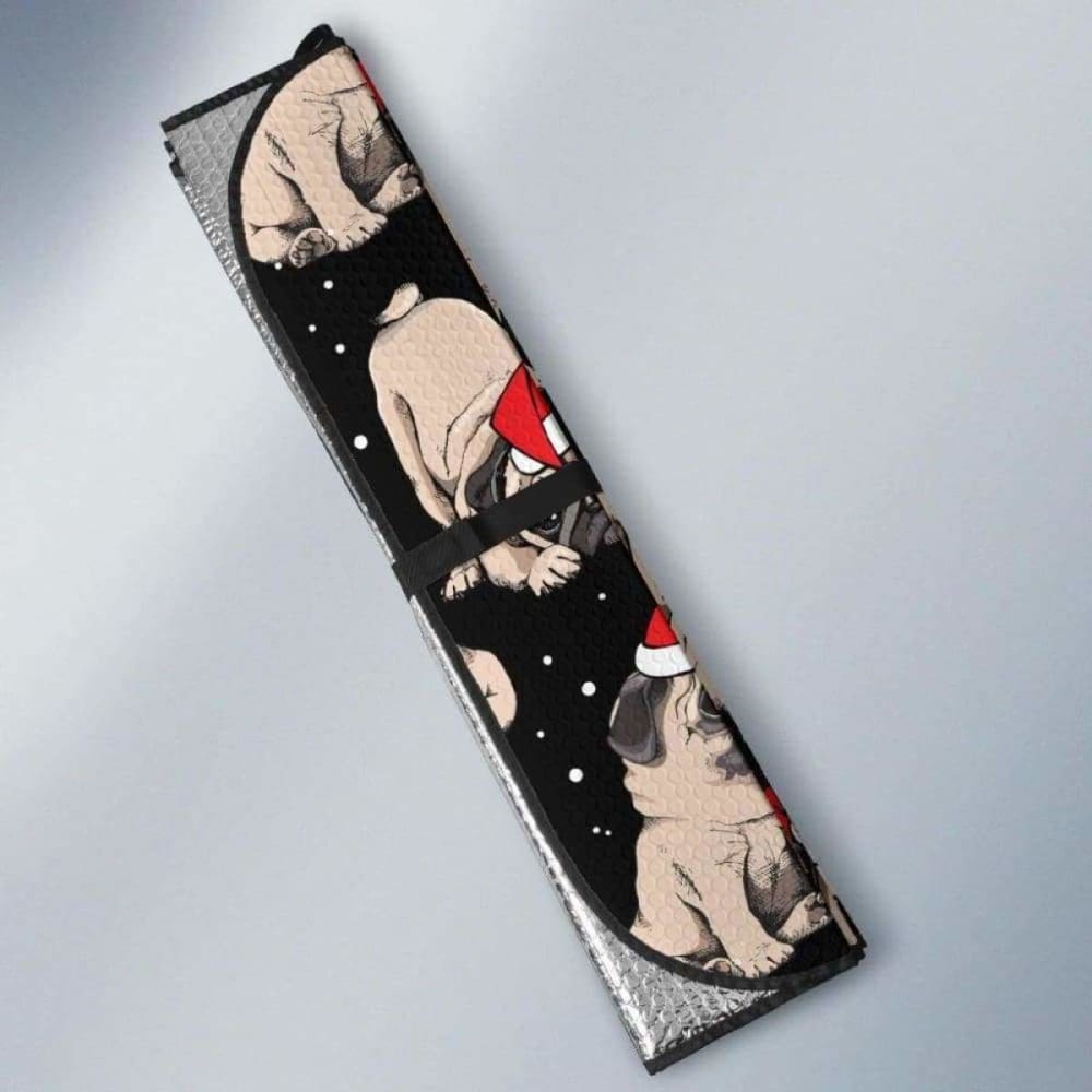 Christmas Pugs Santa_S Red Cap Pattern Car Auto Sun Shades 104020 - YourCarButBetter