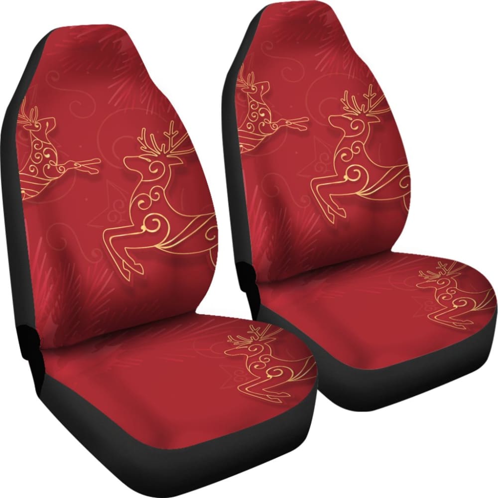 Christmas Reindeer And Pine Tree Pattern Car Seat Covers 210601 - YourCarButBetter