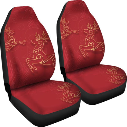Christmas Reindeer And Pine Tree Pattern Car Seat Covers 210601 - YourCarButBetter