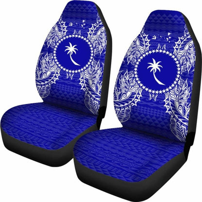 Chuuk Car Seat Cover - Chuuk Flag Map Blue - 105905 - YourCarButBetter