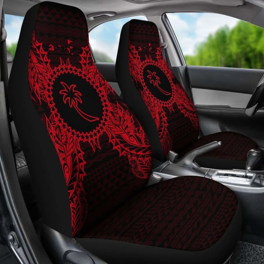 Chuuk Car Seat Cover - Chuuk Flag Map Red - 105905 - YourCarButBetter
