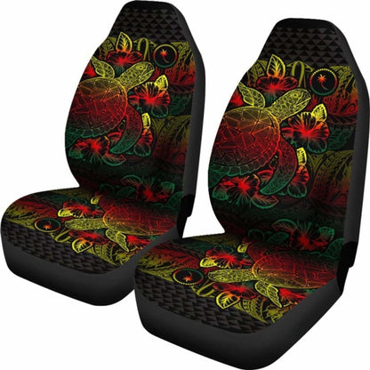 Chuuk Car Seat Covers - Chuuk Flag Turtle Hibiscus Reggae - New 091114 - YourCarButBetter