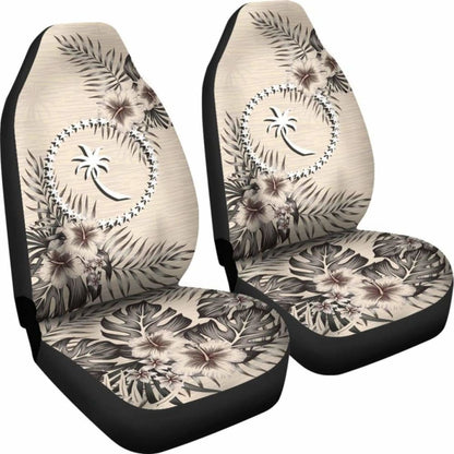 Chuuk Car Seat Covers The Beige Hibiscus (Set Of Two) 7 232125 - YourCarButBetter