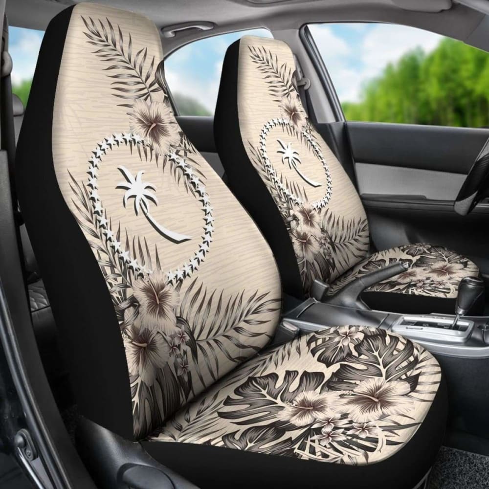 Chuuk Car Seat Covers The Beige Hibiscus (Set Of Two) 7 232125 - YourCarButBetter