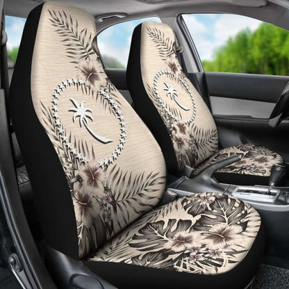 Chuuk Car Seat Covers The Beige Hibiscus (Set Of Two) 7 232125 - YourCarButBetter