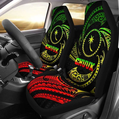 Chuuk Micronesia Car Seat Covers - Reggae Tribal Wave - 105905 - YourCarButBetter