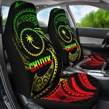 Chuuk Micronesia Car Seat Covers - Reggae Tribal Wave - 105905 - YourCarButBetter