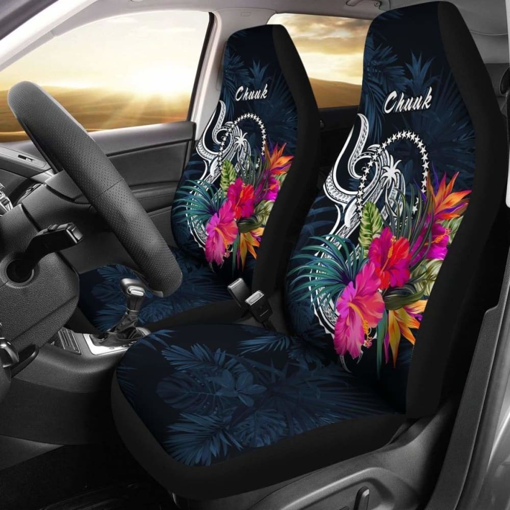 Chuuk Micronesia Car Seat Covers Tropical Flower 105905 - YourCarButBetter