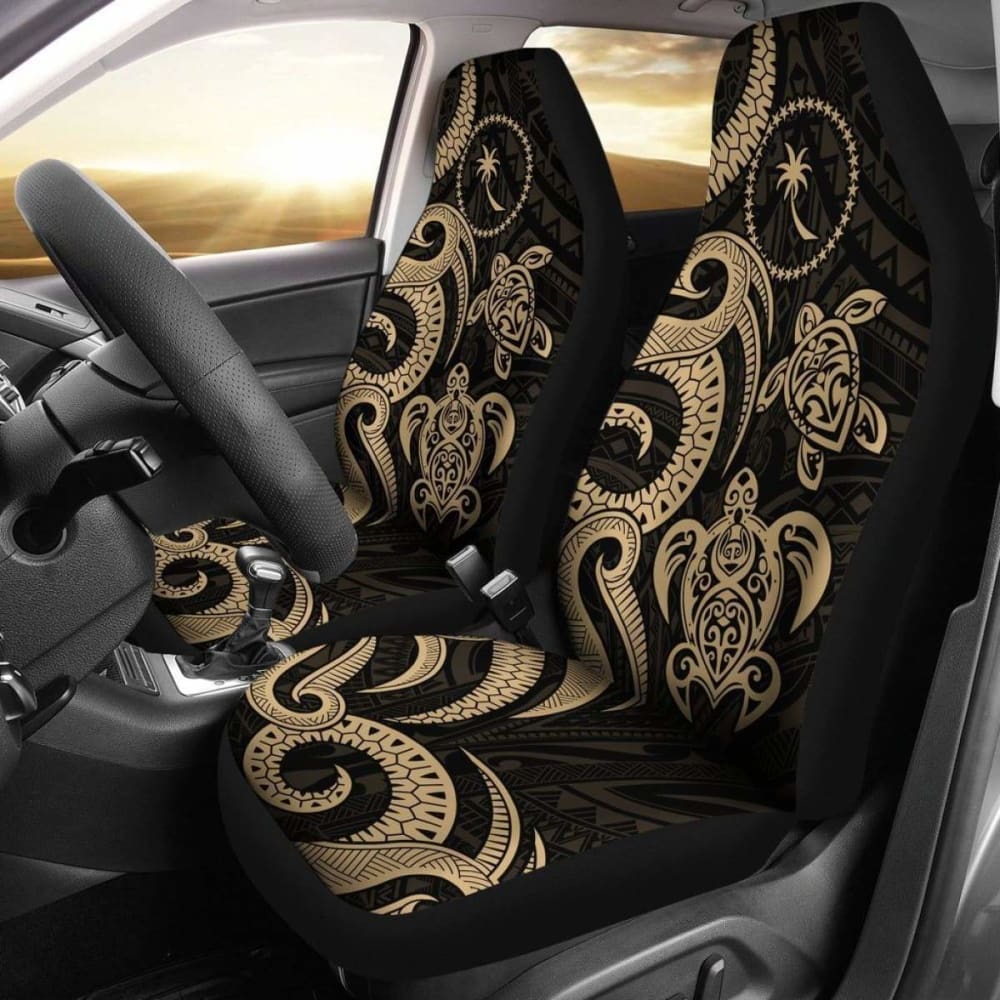 Chuuk Micronesian Car Seat Covers - Gold Tentacle Turtle - 091114 - YourCarButBetter