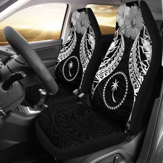 Chuuk Polynesian Car Seat Covers Pride Seal And Hibiscus Black - 232125 - YourCarButBetter