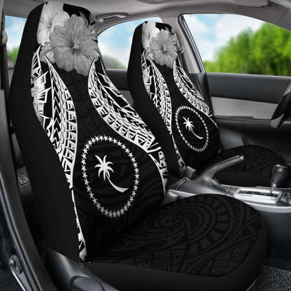 Chuuk Polynesian Car Seat Covers Pride Seal And Hibiscus Black - 232125 - YourCarButBetter