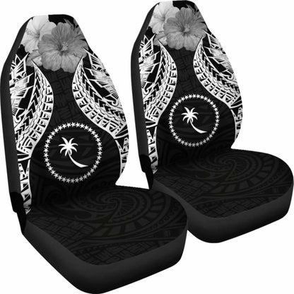 Chuuk Polynesian Car Seat Covers Pride Seal And Hibiscus Black - 232125 - YourCarButBetter