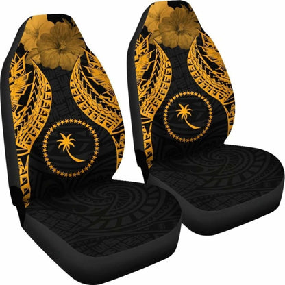 Chuuk Polynesian Car Seat Covers Pride Seal And Hibiscus Gold - 232125 - YourCarButBetter
