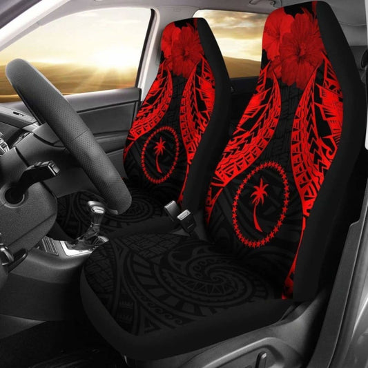 Chuuk Polynesian Car Seat Covers Pride Seal And Hibiscus Red - 232125 - YourCarButBetter