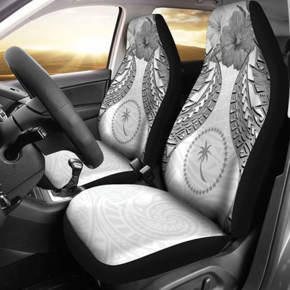 Chuuk Polynesian Car Seat Covers Pride Seal And Hibiscus White - 232125 - YourCarButBetter