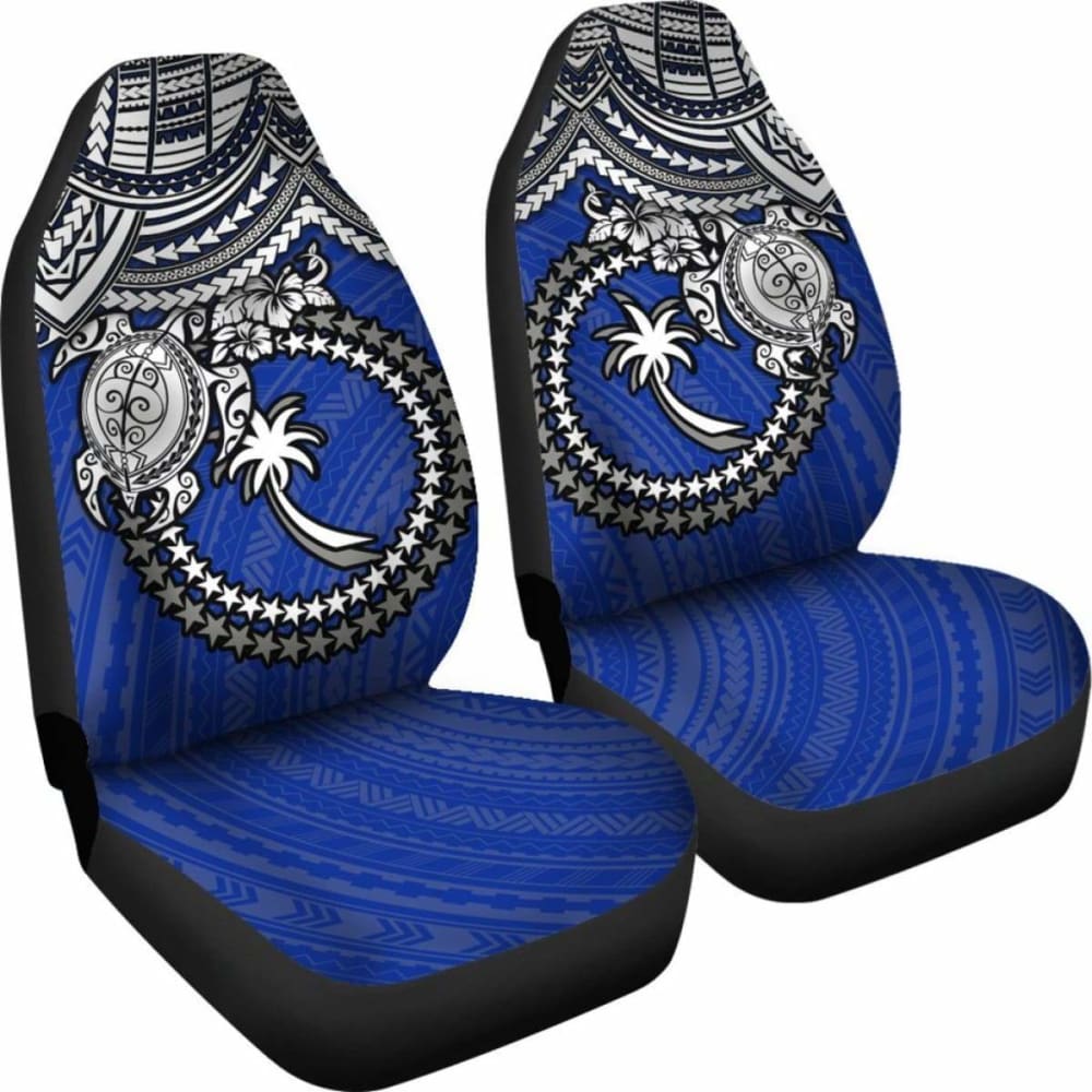 Chuuk Polynesian Car Seat Covers - White Turtle (Blue) - Amazing 091114 - YourCarButBetter