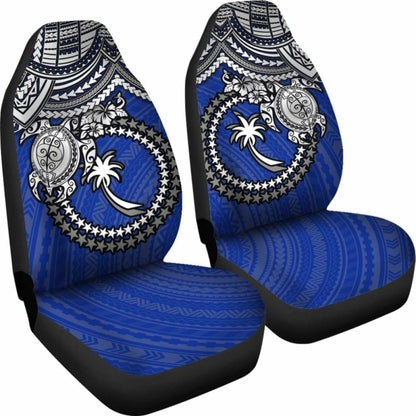 Chuuk Polynesian Car Seat Covers - White Turtle (Blue) - Amazing 091114 - YourCarButBetter