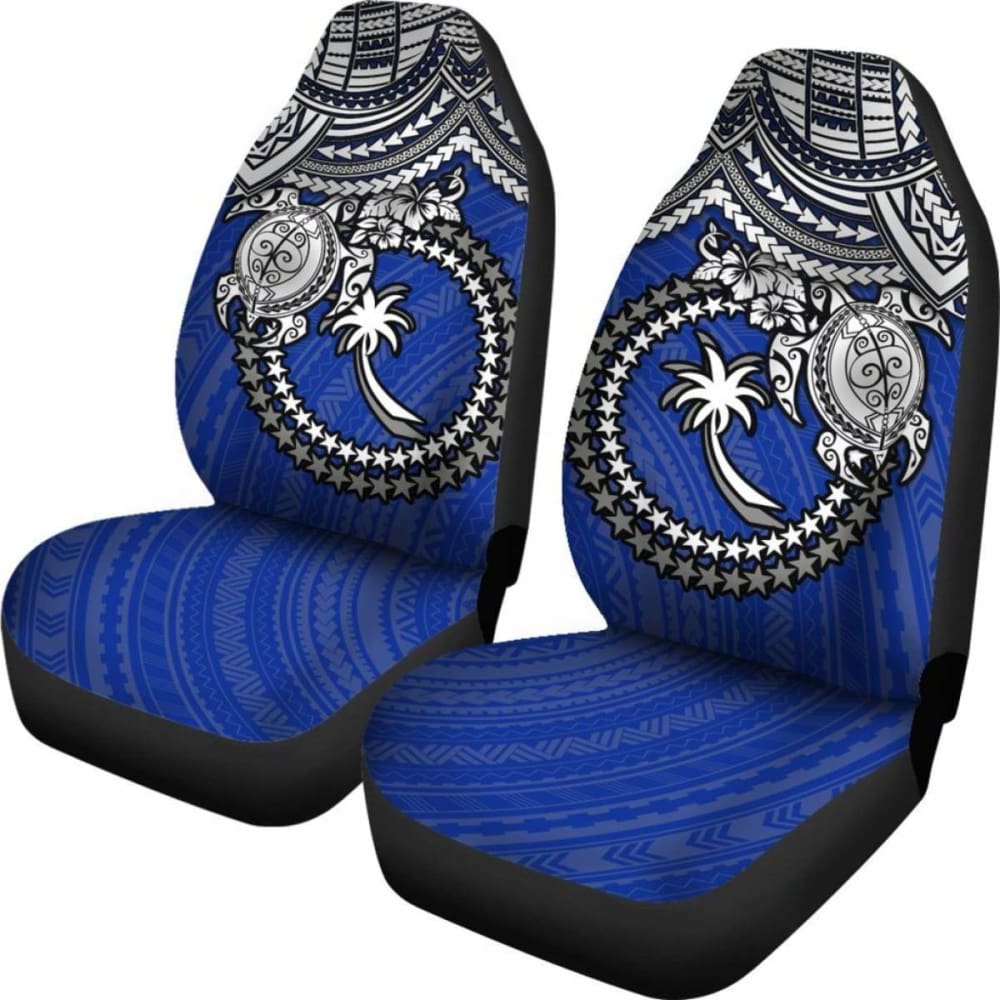 Chuuk Polynesian Car Seat Covers - White Turtle (Blue) - Amazing 091114 - YourCarButBetter