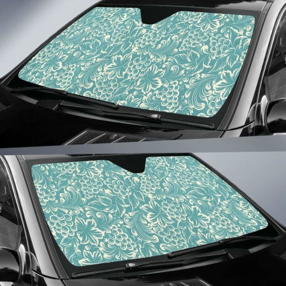 Classic Hand Drawn Grape Pattern Car Auto Sun Shades 182102 - YourCarButBetter