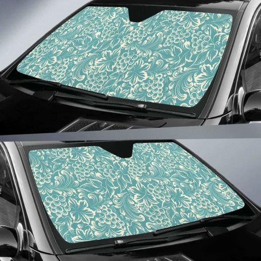 Classic Hand Drawn Grape Pattern Car Auto Sun Shades 182102 - YourCarButBetter
