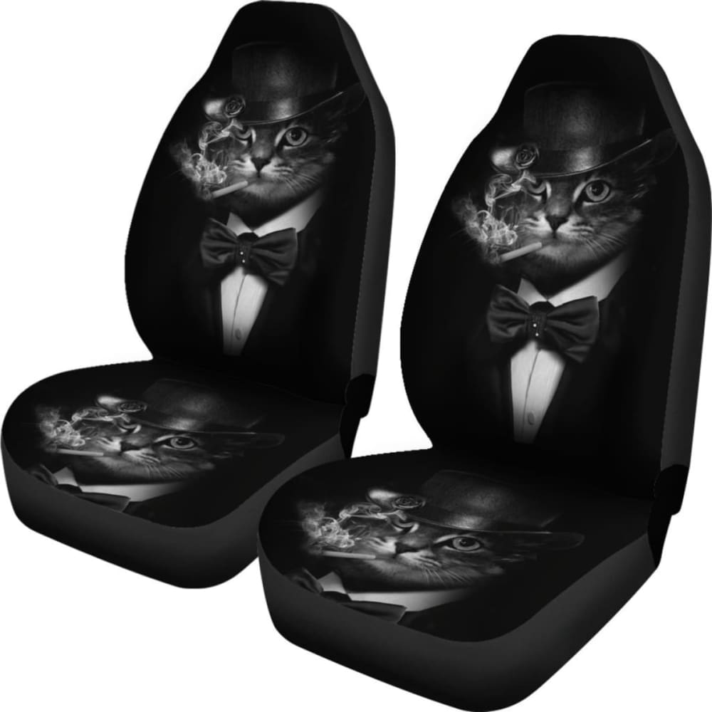 Classy Cat Smoking Car Seat Covers Amazing Gift Ideas 210101 - YourCarButBetter