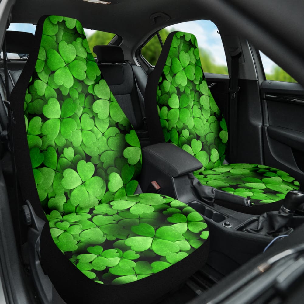 Clover Green Leaves Car Seat Covers 210601 - YourCarButBetter